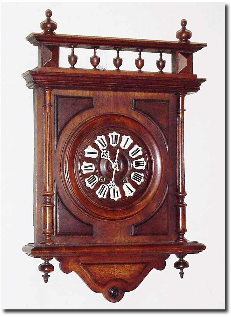 C.1890, French, Walnut Cartel Clock with porcelain cartouche dial. — Antique Clocks Price Guide