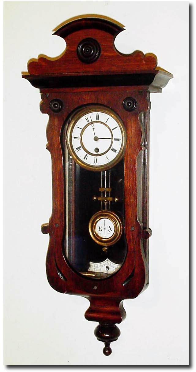 C.1885, Austrian, Mini Time Only "R-A' wall regulator, spring drive, 8-day duration. — Antique Clocks Price Guide