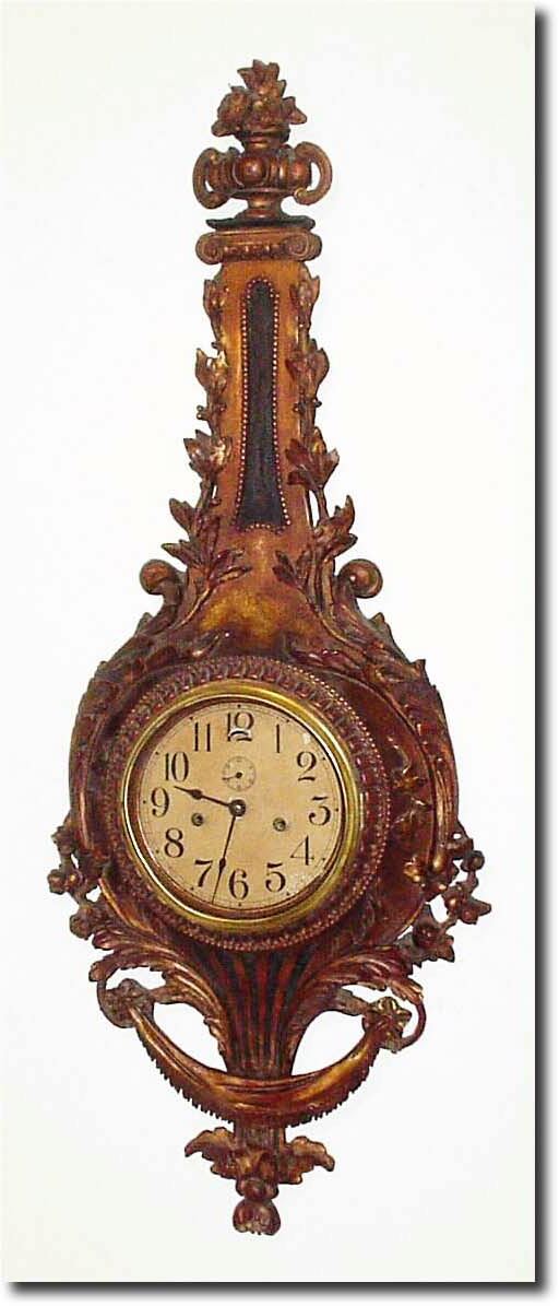 C.1900, Seth Thomas, Terra Cotta wall clock in the French, Louis XVI style, in original condition. — Antique Clocks Price Guide