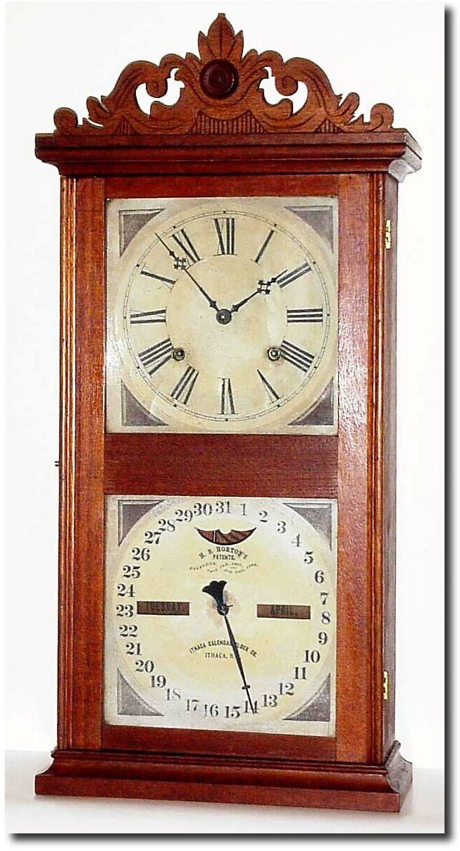 C.1875, Ithaca "Farmer"s' Model Double Dial perpetual calendar. — Antique Clocks Price Guide