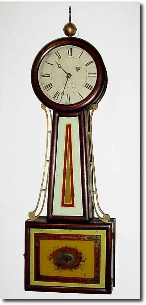 C.1840, Massachusetts area Weight Banjo, with restorations. — Antique Clocks Price Guide