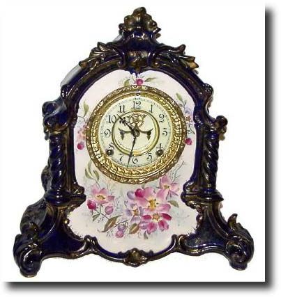 C.1902, Ansonia Royal Bonn "LaVerdon", Porcelain china clock — Antique Clocks Price Guide