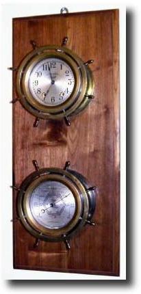 C.1938, Seth Thomas, Ship's Strike Clock and Barometer set. — Antique Clocks Price Guide