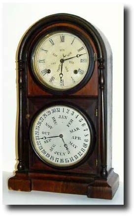 C.1875, Welch, Spring and Co., Forestville, Conn, "Italian No. 3" Perpetual calendar shelf clock — Antique Clocks Price Guide