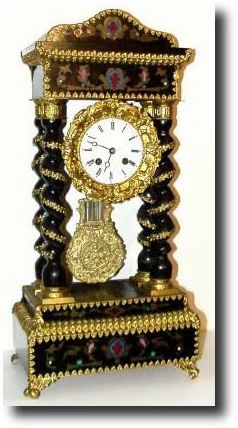 C.1880, French, 4-Column Empire mantel clock. — Antique Clocks Price Guide