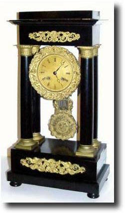 C.1875, French, 4-Column Empire mantel clock — Antique Clocks Price Guide