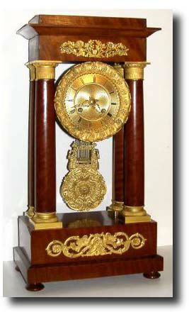 Mid 19th Century, French, 4-Column Empire mantel clock, — Antique Clocks Price Guide
