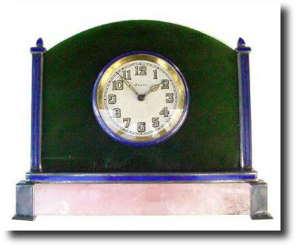 C.1930, Swiss, Lemania, in the style of Cartier, classic Art Deco desk clock — Antique Clocks Price Guide