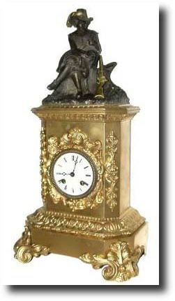 C.1850, French, Gilt Spelter figural clock, — Antique Clocks Price Guide