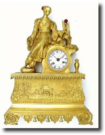 C.1850, French, Ormolu Figural Clock, oriental motif. — Antique Clocks Price Guide