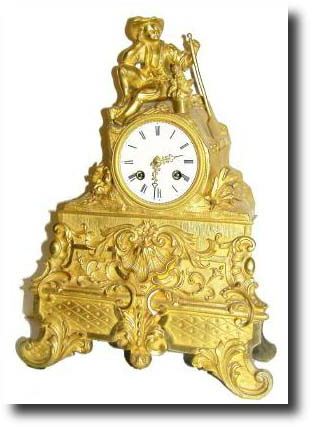 C.1840, French, Ormolu Figural Clock, — Antique Clocks Price Guide