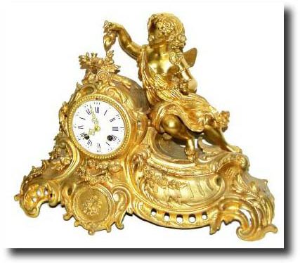 C.1860, French, Ormolu Figural Clock, — Antique Clocks Price Guide