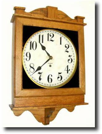 C.1920, Wm.L. Gilbert, "Corridor" oak cased wall clock — Antique Clocks Price Guide