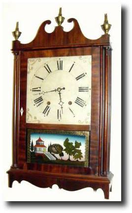 Mixed lot: C.1925, A Seth Thomas off center case (with internal pulleys), now with a Riley Whiting backboard, label and movement. — Antique Clocks Price Guide