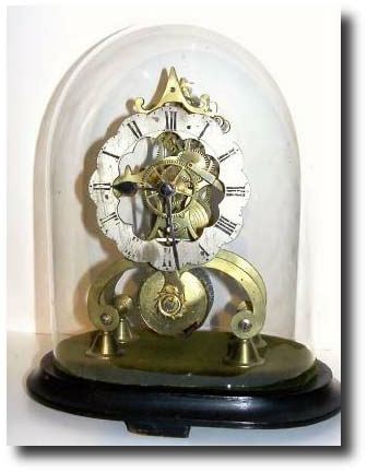 C.1850, English, Single Fusee Skeleton clock and dome. — Antique Clocks Price Guide