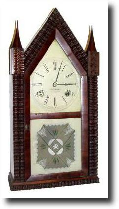 C.1850, Connecticut Clock Co., 54 John St, New York, 30 hour ripple steeple — Antique Clocks Price Guide