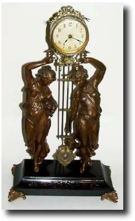 C.1885, Ansonia "Double Figure Swing" Clock, — Antique Clocks Price Guide