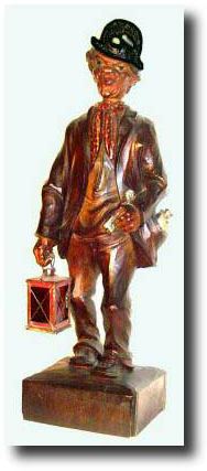C.1930, German, Whistling Man with Small Lantern — Antique Clocks Price Guide