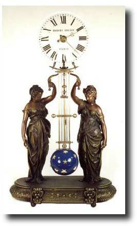C.1880, Rare French Glass Dial Mystery Clock, — Antique Clocks Price Guide