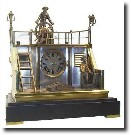 C.1890, French, "Ship's Quarter Deck" Automata clock — Antique Clocks Price Guide