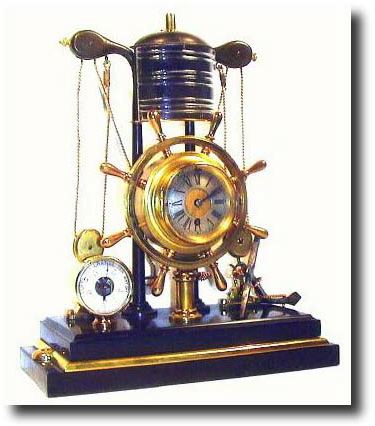 C.1890, French, Industrial Series Marine Themes clock and barometer. — Antique Clocks Price Guide