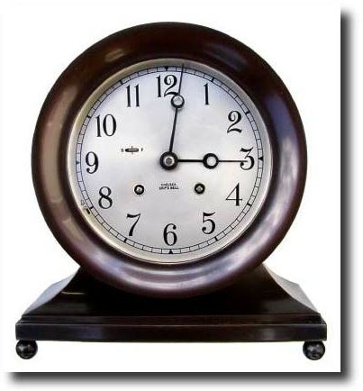 C.1970, Chelsea, Ship's Strike,on base with ball feet, — Antique Clocks Price Guide
