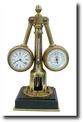 C.1890, French Industrial "Centrifugal Steam Valve", with clock and barometer. — Antique Clocks Price Guide