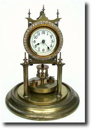 C.1908, German, 400-Day Miniature, less dome. — Antique Clocks Price Guide