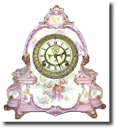 C.1904, Ansonia "La Manche" Royal Bonn china clock — Antique Clocks Price Guide