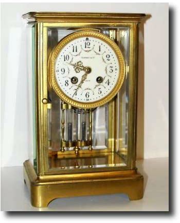 C.1900, French, Dial Signed Tiffany and Co., 4- glass crystal regulator — Antique Clocks Price Guide