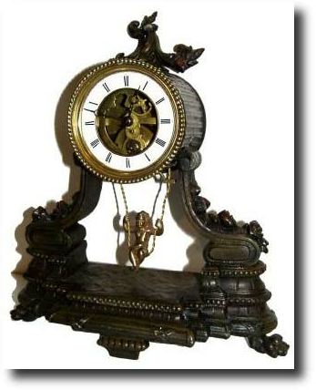C.1900, French, Swinging Doll clock — Antique Clocks Price Guide