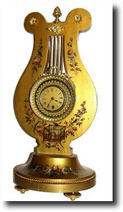 C.1890, French, Gilt-wood Lyre Clock, — Antique Clocks Price Guide