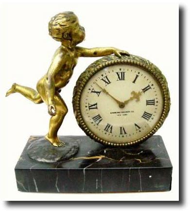 C.1920, Sterling Bronze Co., New York, small desk clock — Antique Clocks Price Guide