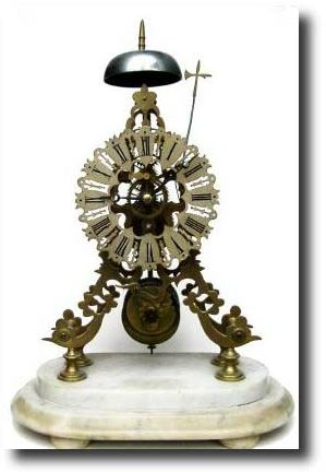 C.1860, English, Chain Fusee Skeleton clock — Antique Clocks Price Guide