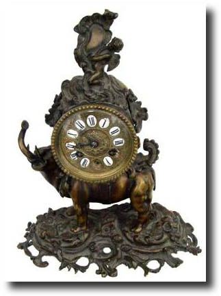 C.1860, French, Japy, bronze "Elephant" clock. — Antique Clocks Price Guide