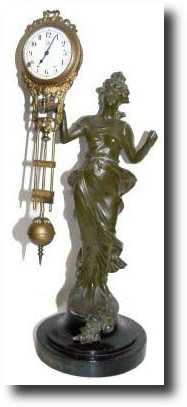C.1910, German, Junghans, "Diana" model swinging arm clock — Antique Clocks Price Guide