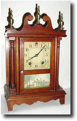 C.1931, Wm.L. Gilbert "DRESDEN" Miniature Pillar and Scroll Clock — Antique Clocks Price Guide