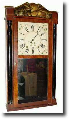 C.1835, Elisha Hotchkiss, Burlington, Conn, "column and splat." clock — Antique Clocks Price Guide