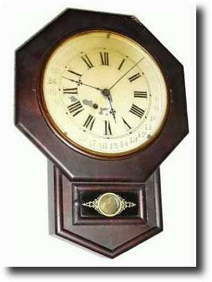 C.1880, New Haven Clock Co., Short Drop octagon clock — Antique Clocks Price Guide