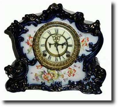 C.1900, Ansonia "Referee" Porcelain mantel Clock — Antique Clocks Price Guide