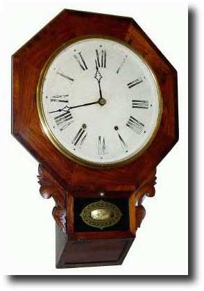 C.1870, Ansonia Brass and Copper Co., octagon schoolhouse clock, — Antique Clocks Price Guide