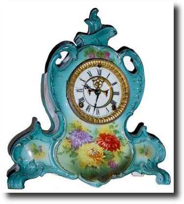 C.1905, Ansonia "La Vendee" Porcelain china mantel clock — Antique Clocks Price Guide
