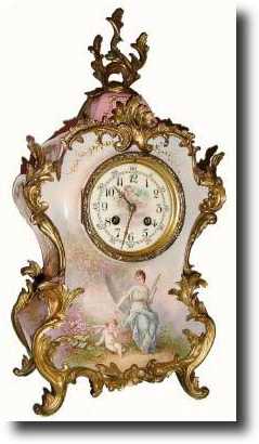 C.1890, French Porcelain clock, — Antique Clocks Price Guide