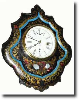 C.1852, Forestville Hardware and Clock Co., wall hanging iron front clock — Antique Clocks Price Guide