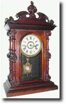 C.1875, Welch, Spring and Co., "CARY, V.P." rosewood shelf clock — Antique Clocks Price Guide