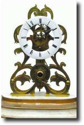 C.1870, English, Single Fusee skeleton clock — Antique Clocks Price Guide