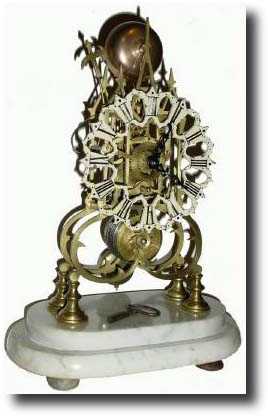 C.1900, English, Single Fusee skeleton clock — Antique Clocks Price Guide