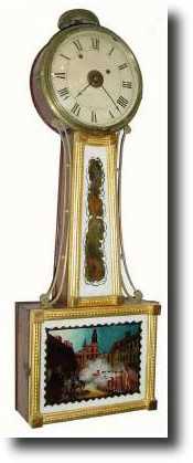 C.1830, John Sawin, Boston, Mass, banjo clock — Antique Clocks Price Guide