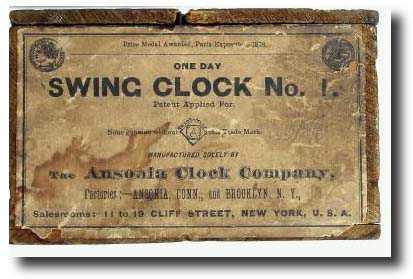 C.1894, Ansonia Clock Co., Wooden Box for Swing No. 1, — Antique Clocks Price Guide