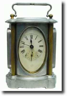 C.1885, Ansonia Clock Co., Elliptical Carriage Clock — Antique Clocks Price Guide